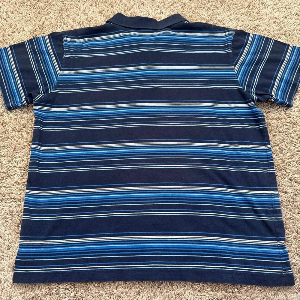 Nike Mens XL Blue Striped Short Sleeve Polo Shirt Y2K 218317-451